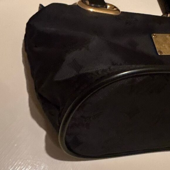 MCM Top Handle Nylon Tote Mini Bag Gold Hardwear Vintage Logo Print Y2K Style - Picture 5 of 15